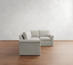 Cameron Modern Roll Arm Slipcovered 3-Piece Sectional (100")