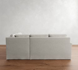 Cameron Modern Roll Arm Slipcovered 3-Piece Sectional (100")