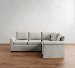 Cameron Modern Roll Arm Slipcovered 3-Piece Sectional (100")
