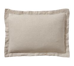 Open Box: Belgian Flax Linen Sham, Standard, Set of 2 - Warm Gray