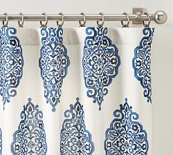 Open Box: Asher Medallion Light Filtering Curtain, 50"W x 108"L - Twilight