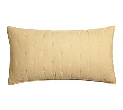 Open Box: Belgian Flax Linen Tufted Quilted Sham, King, Set of 2 - Daffodil