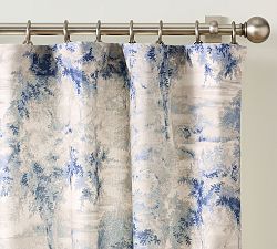Open Box: Jardin Toile Light Filtering Curtain, 50"W x 96"L - Blue Multi