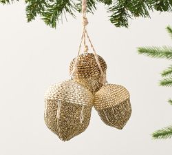 Glass Beaded Acorn Ornament