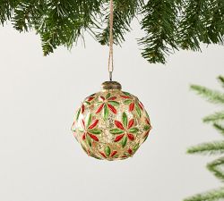 Holiday Floral Ball Ornament
