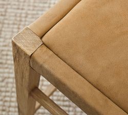 Tatum Leather Backless Stool