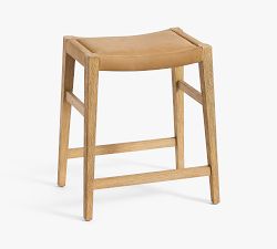 Tatum Leather Backless Stool