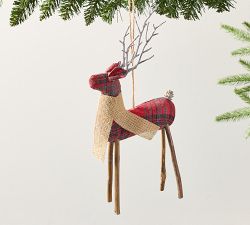 Plaid Oversized Deer Ornament