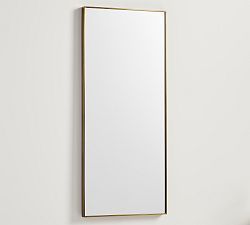 Open Box: Linden Slim Mirror, 19" x 44" - Tumbled Brass