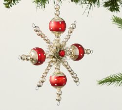Vintage Glass Beaded Snowflake Ornament