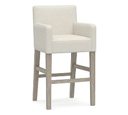 Open Box: Classic Upholstered Counter Height Stool (24") - Performance Boucle Oatmeal, Gray Wash Legs