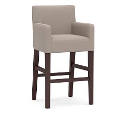 Open Box: Classic Upholstered Counter Height Stool (24") - Performance Everydayvelvet Carbon, Espresso Legs