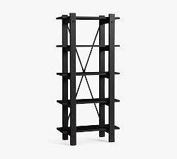Open Box: Benchwright Narrow Etagere Bookcase, 34" x 72.5" - Blackened Oak