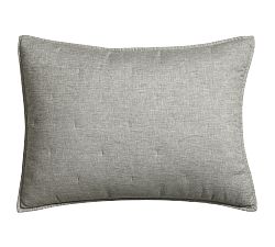 Open Box: Belgian Flax Linen Tufted Quilted Sham, Standard, Set of 2 - Flagstone