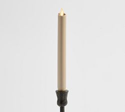 Open Box: Premium Flickering Flameless Wax Taper Candle (8&rdquo;), Single - Dove