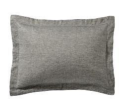 Open Box: Belgian Flax Linen Sham, Standard, Set of 2 - Heathered Charcoal