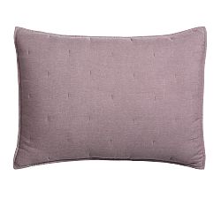 Open Box: Belgian Flax Linen Tufted Quilted Sham, Standard, Set of 2 - Fig