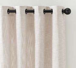 Open Box: Seaton Textured Cotton Grommet Blackout Curtain, 100"W x 108"L - Oatmeal/Antique Bronze