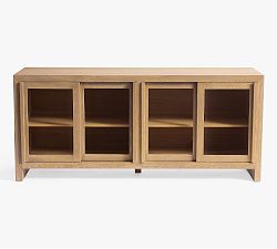 Open Box: Folsom Glass Media Console (73") - Cerused Natural