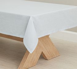 Open Box: Belgian Linen Tablecloth, 70" x 144" - Blue Frost