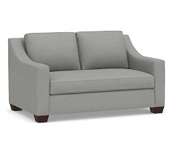 Open Box: York Slope Arm Loveseat (71.5"), 2 x 1, Down Blend Fill - Sunbrella® Performance Slub Tweed Ash