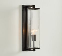 Blaine Ribbed Glass Tube Outdoor Sconce (18")