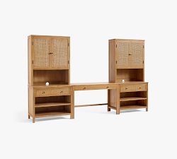 Channing Cane Storage Shelf Desk Set (120")