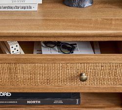 Channing Cane Storage Shelf Desk Set (120")