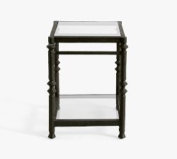 Estelle Rectangular Glass Side Table (17.5")