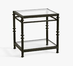 Estelle Rectangular Glass Side Table (17.5")