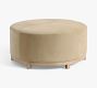 Jake Swivel Leather Wood Base Ottoman
