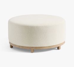 Jake Upholstered Wood Base Ottoman