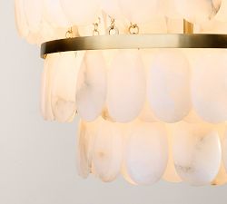 Solene Alabaster Tiered Round Chandelier (22")