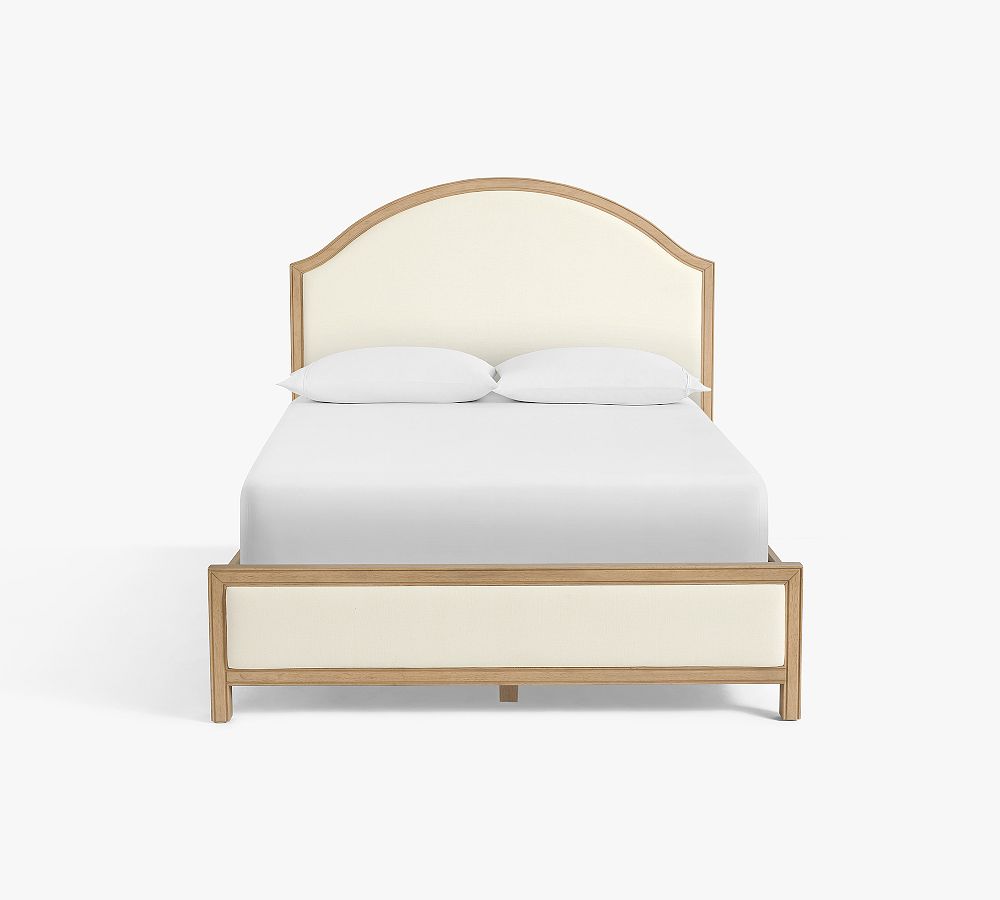 Vintners Upholstered Bed - Savanna, Rustic Linen White, Queen