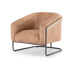 Open Box: Spencer Leather Armchair, Polyester Wrapped Cushions - Winchester Beige