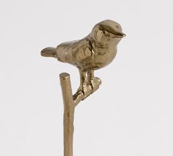 Brass Bird On Stand Object