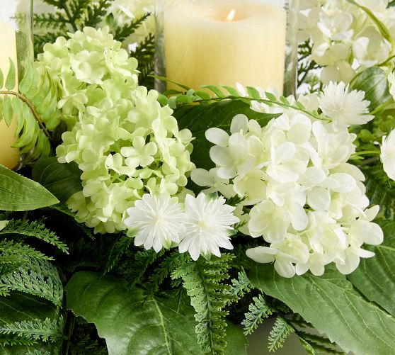 Faux Hydrangea and Fern Centerpiece - Thumbnail 2