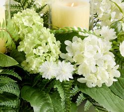 Faux Hydrangea and Fern Ceterpiece