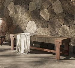 Jalen Teak Outdoor Dining Bench (66")