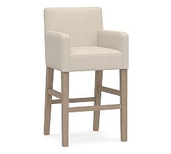 Open Box: Classic Upholstered Counter Stool (24") - Sunbrella Performance Herringbone Oatmeal, Seadrift