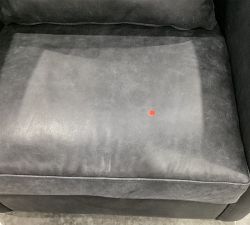 Open Box: Ayden Barrel Arm Leather Swivel Armchair (32") - Keystone Navy