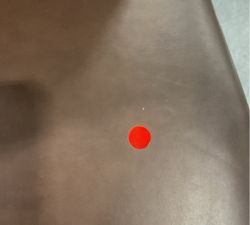 Open Box: Layton Grand Leather Dining Chair - Burnished Walnut, Vintage Amber Legs