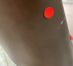 Open Box: Layton Grand Leather Dining Chair - Burnished Walnut, Vintage Amber Legs