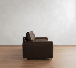 PB Comfort Modern Square Arm Leather Sofa (62"&ndash;118")