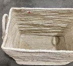 Open Box: Coil Rectangle Basket, Tall (24&quot;W x 22&quot;H) - Whitewash