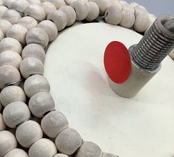 Open Box: Montauk Wood Bead Bell Pendant, 11" - White Wash