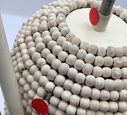 Open Box: Montauk Wood Bead Bell Pendant, 11" - White Wash