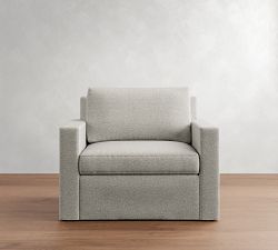 Cameron Modern Square Arm Slipcovered Chair and a Half