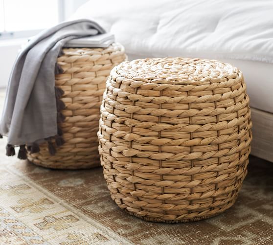 Pottery Barn Mallorca Seagrass Drum Accent Stool - Thumbnail 3