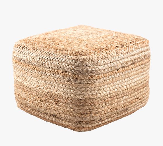 Pottery Barn Hand Braided Jute Pouf